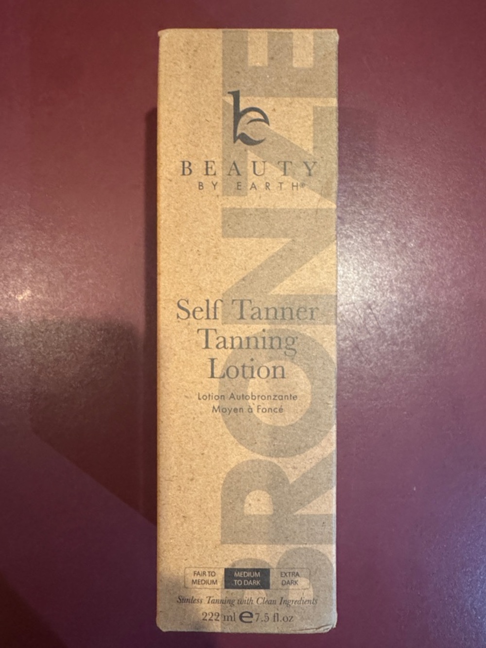 Beauty By Earth Self Tanner Tanning Lotion - Natural Brown